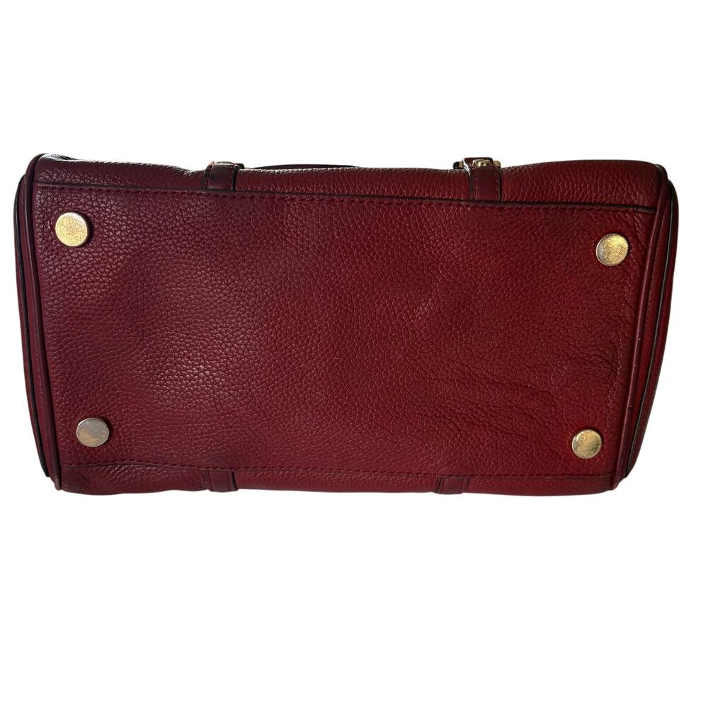 Michael Kors Bedford Legacy Maroon Red Pebbled Leather Duffel Handbag Purse READ - Picture 10 of 10